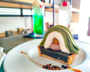 祐天寺のカフェ、トルスさんの抹茶とよもぎのモンブランタルト